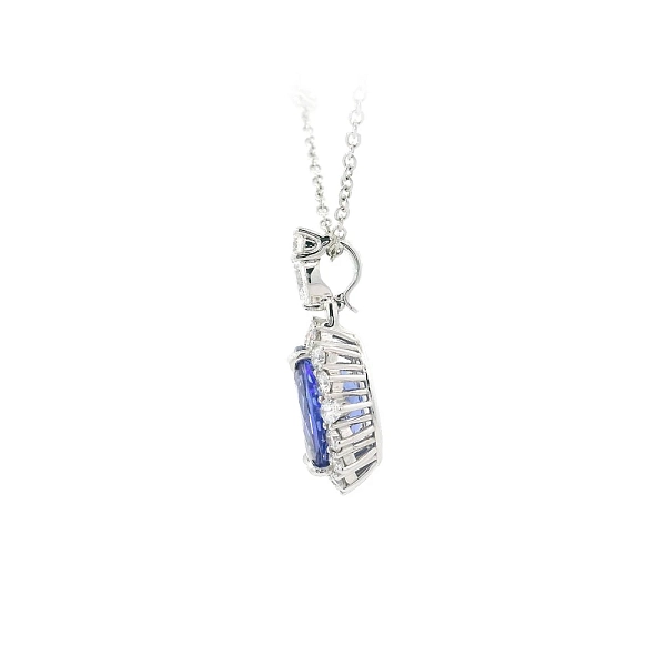 Dây chuyền vàng trắng cao cấp gắn đá tanzanite