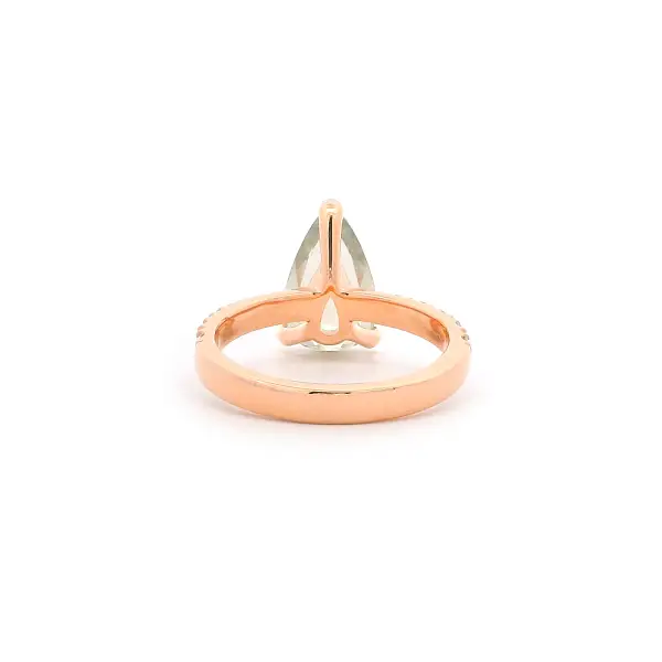 Nhẫn vàng hồng 18K gắn tourmaline và kim cương