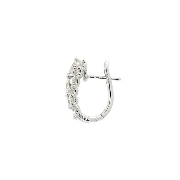 Bông tai vàng trắng với kim cương tròn và cắt marquise