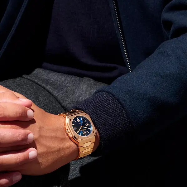 Bell &amp; Ross BR 05 Xanh Vàng BR05A-BLU-PG/SPG