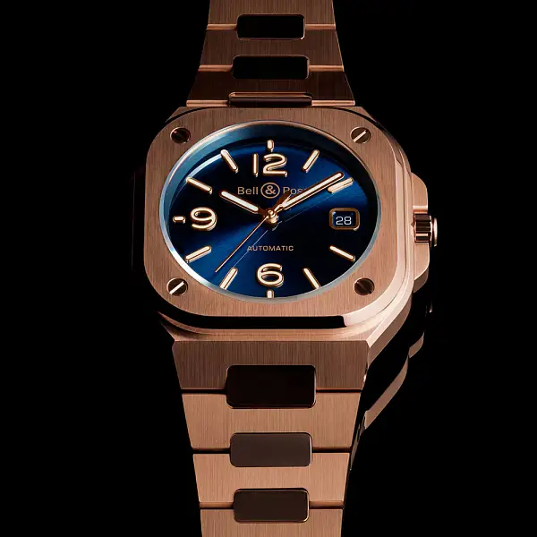 Bell &amp; Ross BR 05 Xanh Vàng BR05A-BLU-PG/SPG