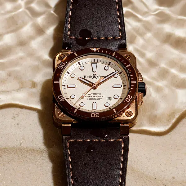 Bell &amp; Ross Diver Trắng Đồng BR0392-D-WH-BR/SCA