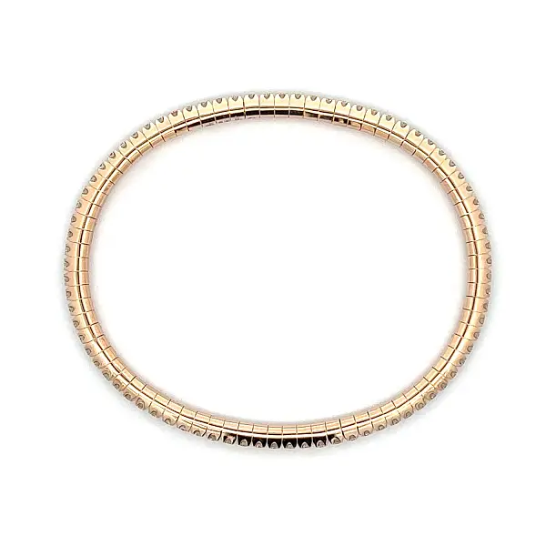 Vòng tay tennis vàng hồng đính kim cương