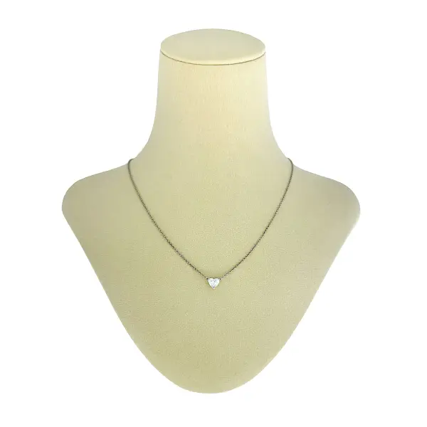 Dây chuyền vàng trắng đính kim cương hình trái tim