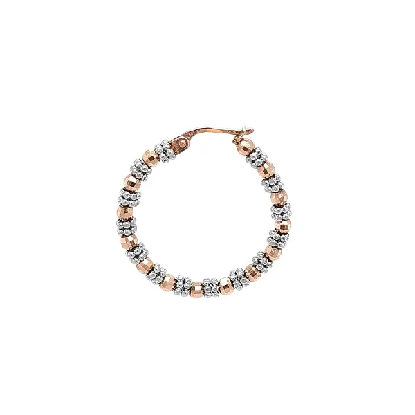 Bông Tai Vòng Bằng Vàng Kết Hợp với Họa Tiết Hạt