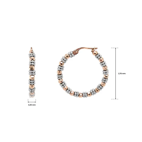 Bông Tai Vòng Bằng Vàng Kết Hợp với Họa Tiết Hạt