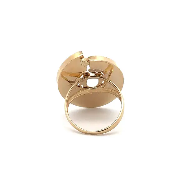 Nhẫn vàng họa tiết oval dạng filigree