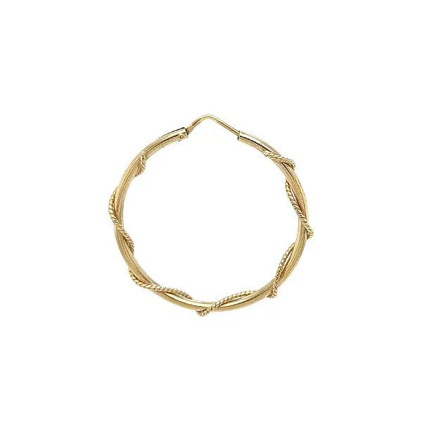 Bông tai vòng vàng thiết kế xoắn