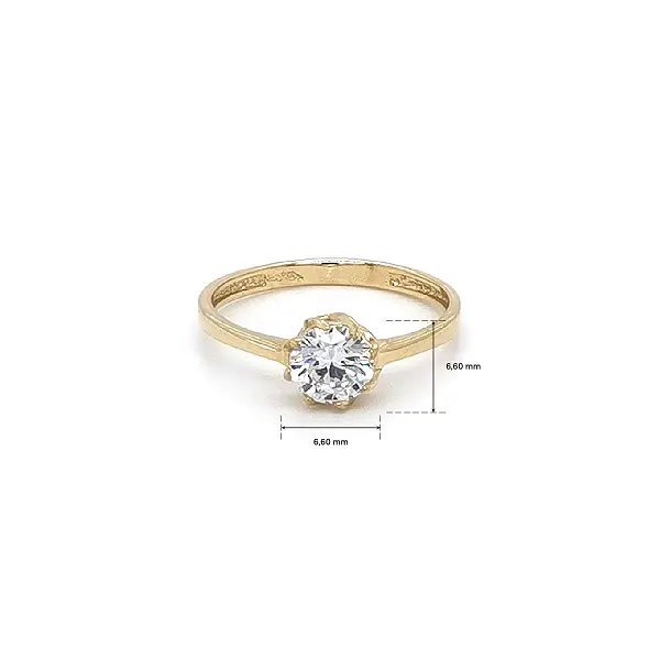 Nhẫn vàng solitaire gắn zircon