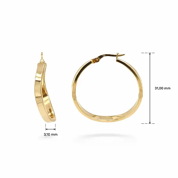 Bông tai vòng bằng vàng vàng