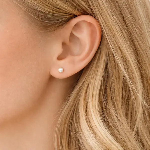 Vòng tai vàng Pecko đính ngọc trai