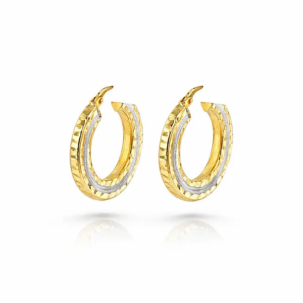 Hoa tai vòng vàng từ vàng hai tông màu