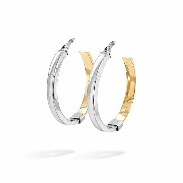 Bông tai tròn bằng vàng kết hợp