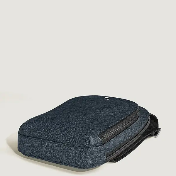 Montblanc Sartorial – Túi đeo chéo cỡ trung bằng da, Tweed Blue MB220356