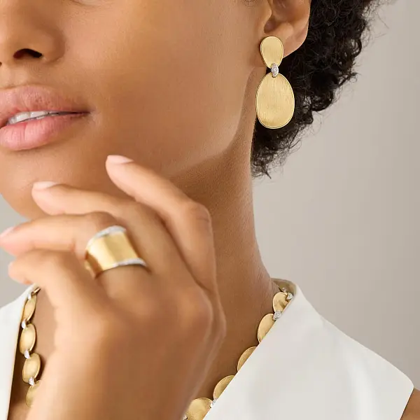 Hoa tai vàng Marco Bicego Lunaria Diamonds OB1460_B YW Q6