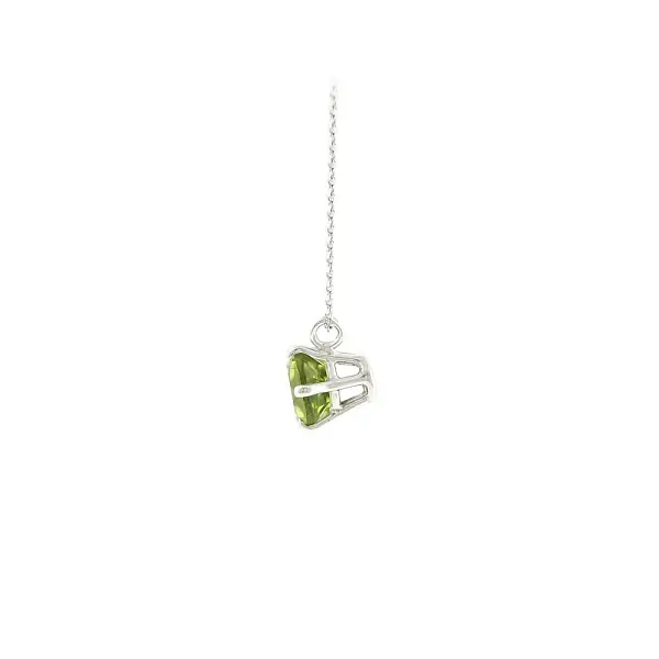 Mặt dây chuyền vàng trắng với đá peridot tự nhiên 2,00 ct