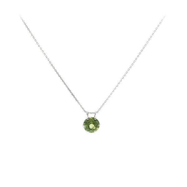 Mặt dây chuyền vàng trắng với đá peridot tự nhiên 2,00 ct