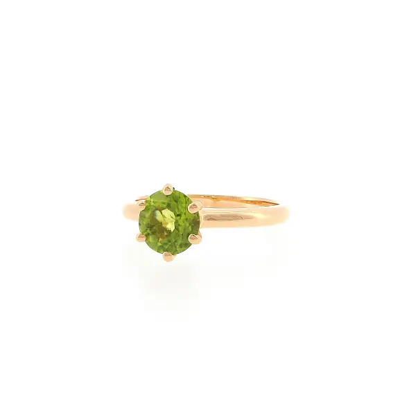 Nhẫn vàng hồng 18K gắn peridot 1,35 ct