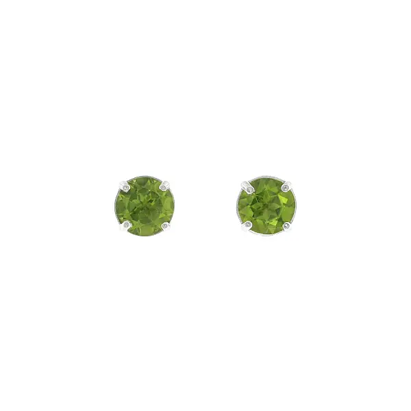 Hoa tai vàng trắng 18K gắn peridot 3,80 ct