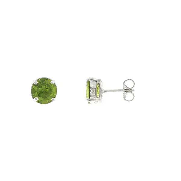 Hoa tai vàng trắng 18K gắn peridot 3,80 ct