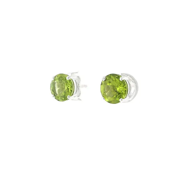 Hoa tai vàng trắng 18K gắn peridot 3,80 ct