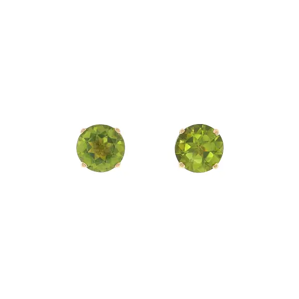 Hoa tai đinh tán vàng hồng 18K gắn peridot 3,30 ct