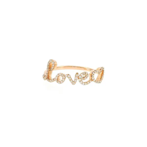 Nhẫn LOVE vàng hồng gắn kim cương 0,33 ct