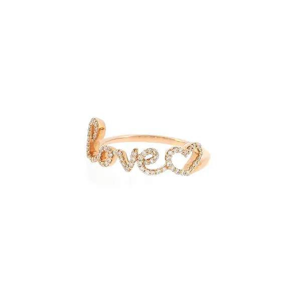 Nhẫn LOVE vàng hồng gắn kim cương 0,33 ct