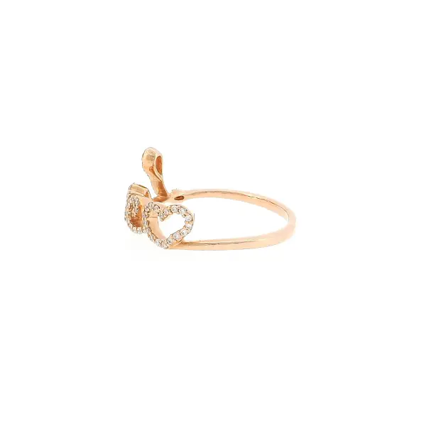 Nhẫn LOVE vàng hồng gắn kim cương 0,33 ct
