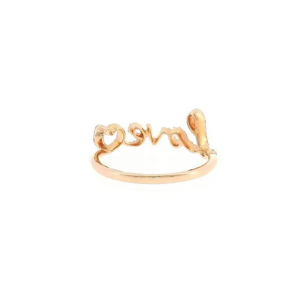 Nhẫn LOVE vàng hồng gắn kim cương 0,33 ct