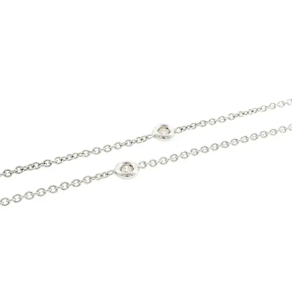 Dây chuyền kim cương vàng trắng 18K 0,14 ct