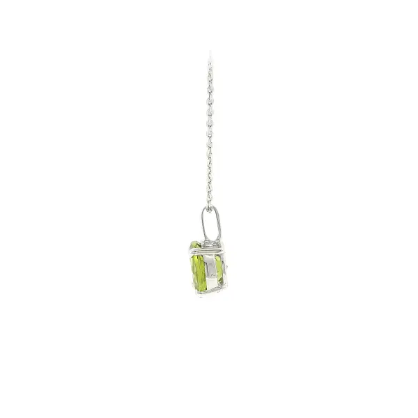 Mặt dây chuyền thanh lịch vàng trắng 18K với peridot 1,90 ct