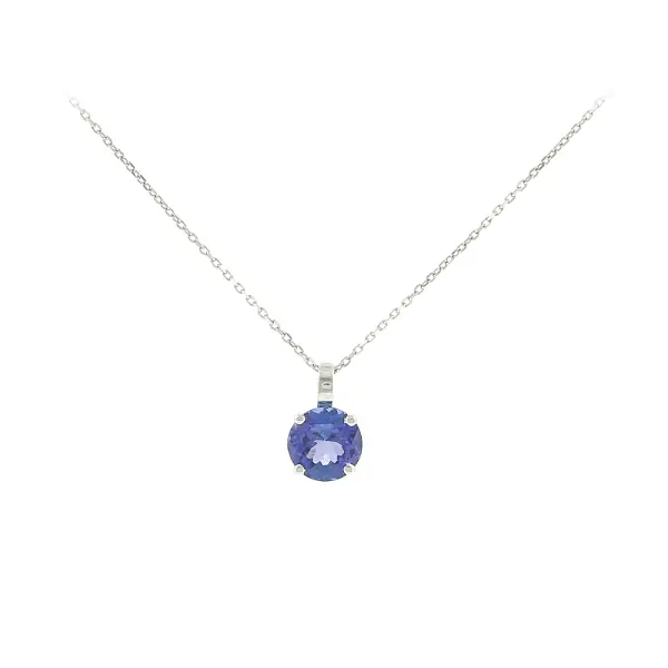 Mặt dây chuyền vàng trắng 18K với tanzanite 1,10 ct