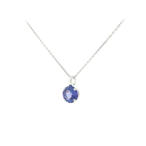 Mặt dây chuyền vàng trắng 18K với tanzanite 1,10 ct