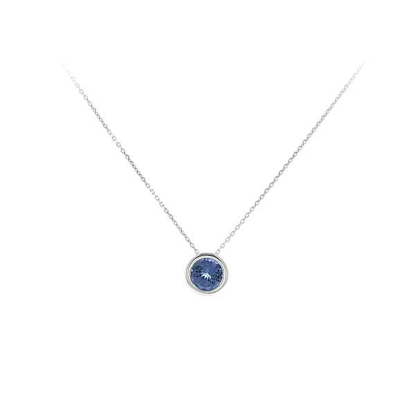 Mặt dây chuyền vàng trắng 18K với tanzanite 1,10 ct
