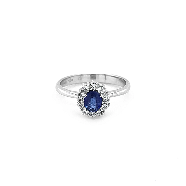 Nhẫn vàng đính sapphire và kim cương