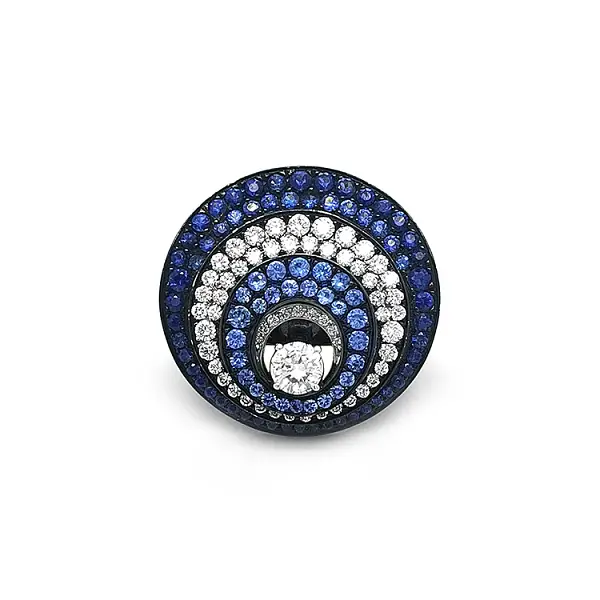 Nhẫn vàng đính ngọc bích và kim cương