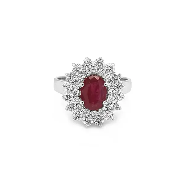 Nhẫn vàng đính ruby và kim cương