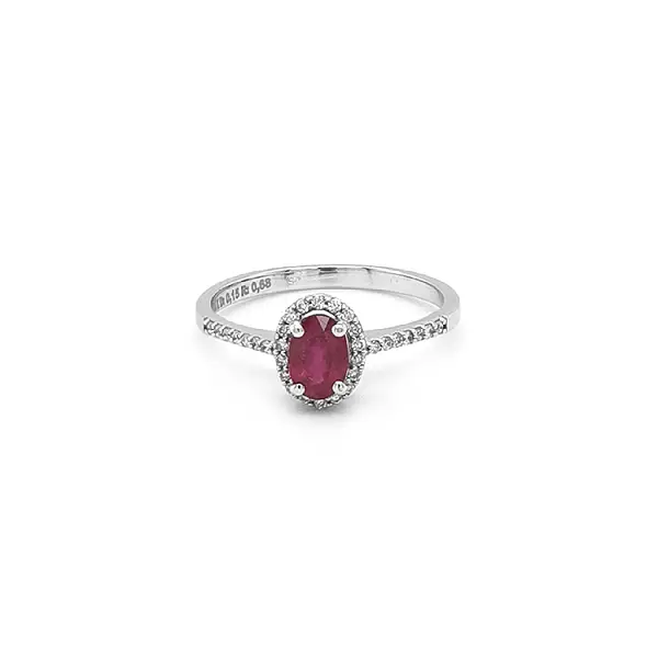 Nhẫn vàng đính ruby và kim cương