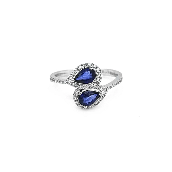 Nhẫn vàng đính sapphire và kim cương