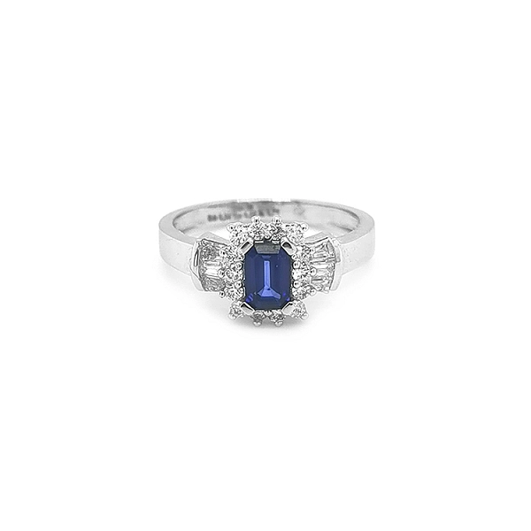 Nhẫn vàng đính sapphire và kim cương