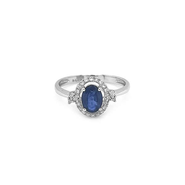 Nhẫn vàng đính sapphire và kim cương