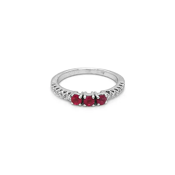 Nhẫn vàng đính ruby và kim cương
