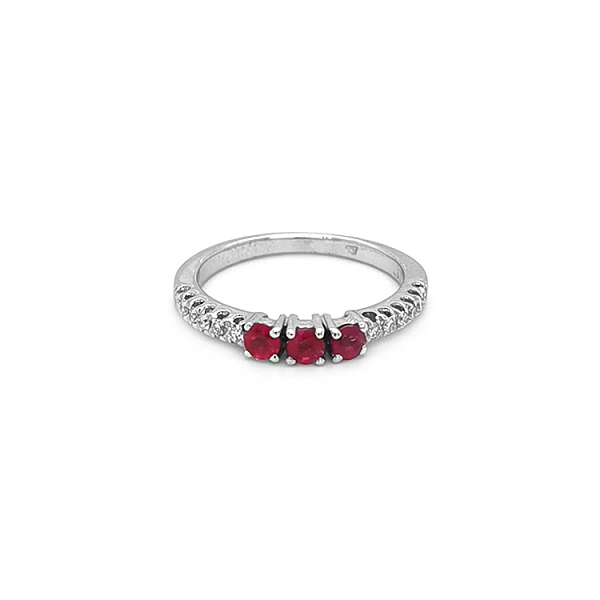 Nhẫn vàng đính ruby và kim cương