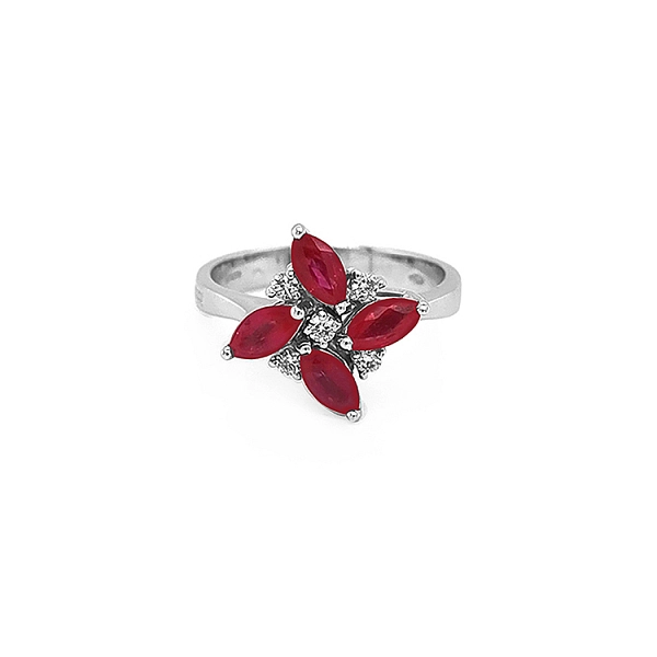 Nhẫn vàng đính ruby và kim cương