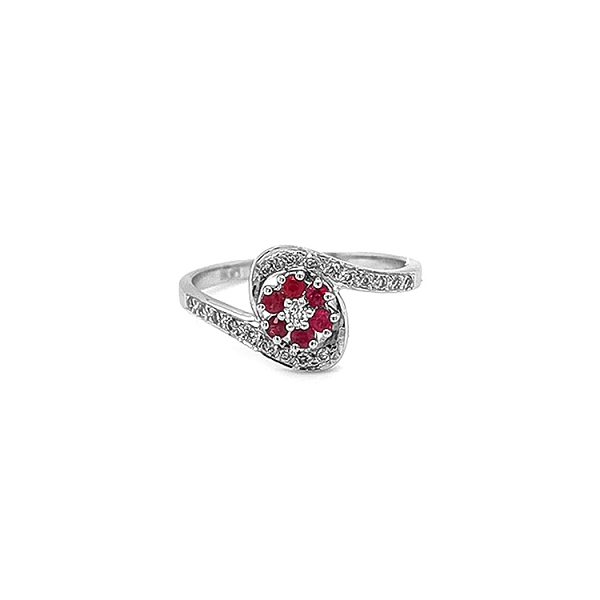 Nhẫn vàng đính ruby và kim cương