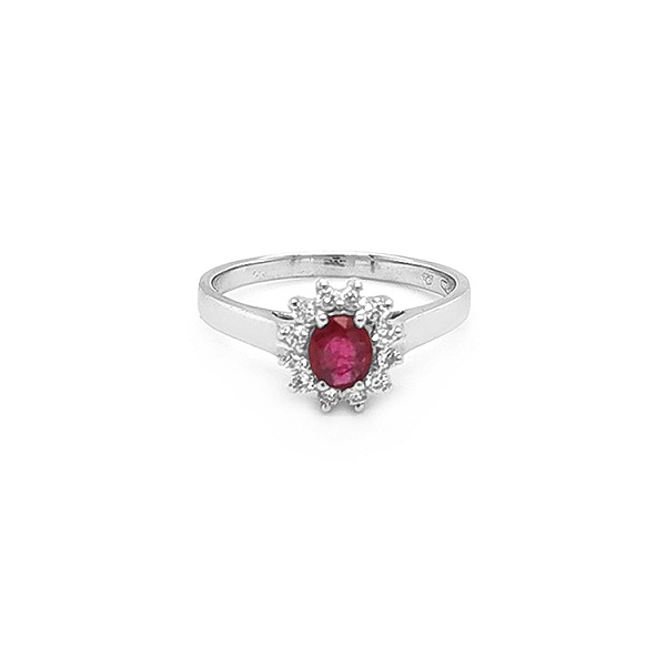 Nhẫn vàng đính ruby và kim cương