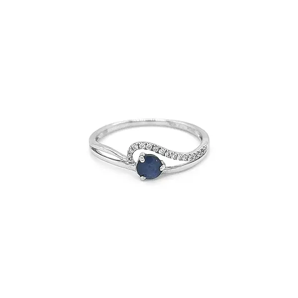 Nhẫn vàng đính sapphire và kim cương