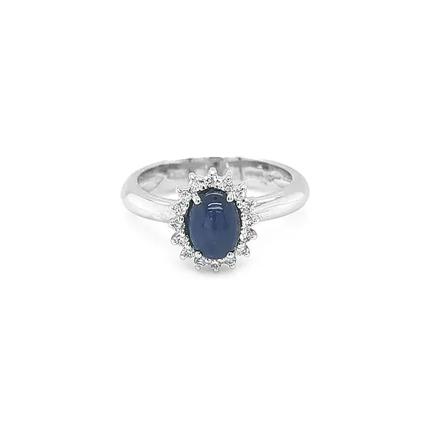 Nhẫn vàng đính sapphire và kim cương