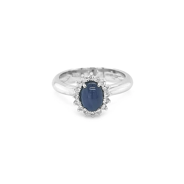 Nhẫn vàng đính sapphire và kim cương